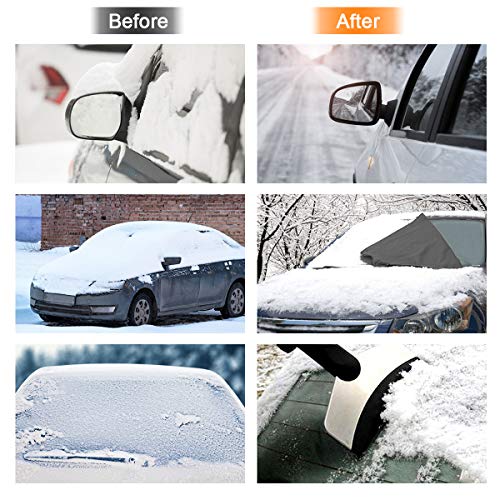 ORFORD Car Windshield Snow Cover for Snow, Ice, Frost, UV Full Protection, Winter Windshield Wiper Blade Cover for Cars Trucks Vans and SUVs with an Ice Scraper - Thumbnail 3