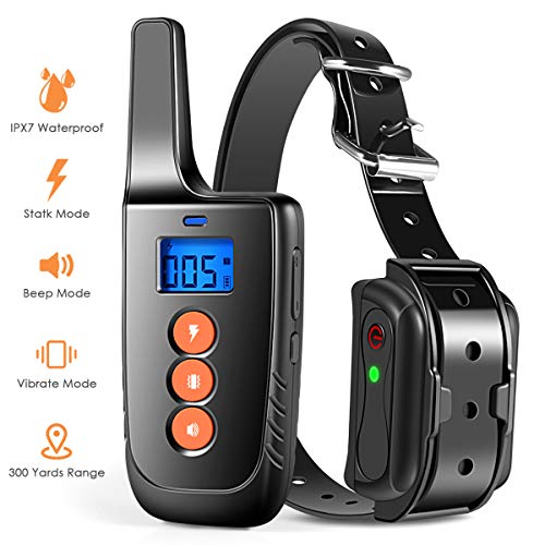 BB-BAO Rechargeable Dog Training Collar with 3 Training Modes, Adjustable Beep, Vibration and Shock Sensitivity Level, Barking Detection Small Large Dog