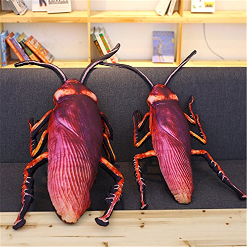 Ellelove Creative 3D Cockroach Plush Pillow Animal Insect Funny Home Sofa Car Decoration Party Favors Throw Pillow Gifts for Boys and Girls (13.8'(35cm))