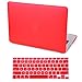 HDE Plastic Hard Shell Case and Keyboard Cover for MacBook Pro 13 with Retina Display (Models: A1425/A1502), Red