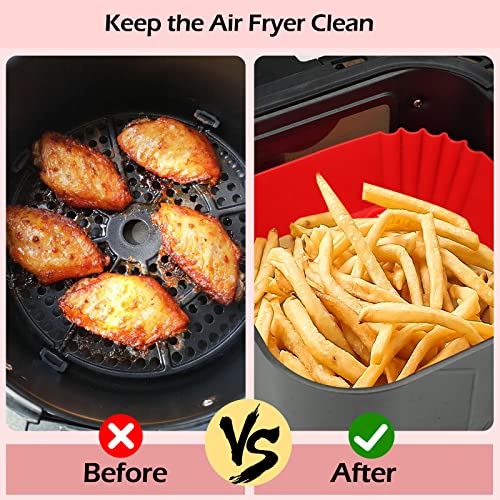 Vailnd Silicone Air Fryer Liners 4 Pack Food Safe Square Air Fryer