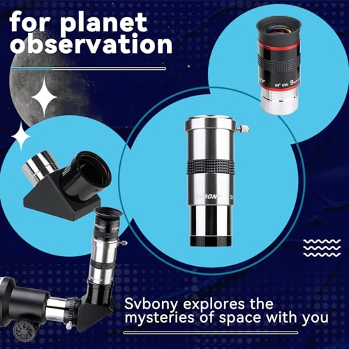 Svbony SV137 Barlow Lens 3x1.25-Inch Metal FMC Barlow for Eyepiece Telescope (3X)