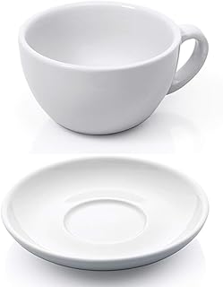 Gastro Spirit - 12-teiliges Cappuccino-Tassen/Kaffee-Tassen Set - Weiß, 200 ml, Porzellan, dickwandig, spülmaschinenfest