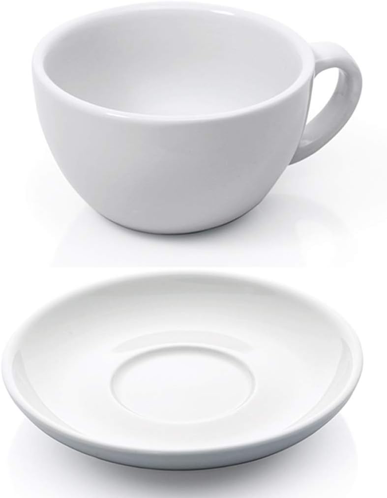 Gastro Spirit - 12-teiliges Cappuccino-Tassen/Kaffee-Tassen Set - Weiß, 200 ml, Porzellan, dickwandig, spülmaschinenfest