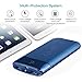 Quslly 20000 mAh Portable Power Bank with 2 USB ports Mobile charger External battery backup Large capacity power supply for iPhoneX 8 7 6s 6 Plus 5s 5 Samsung mobile phone Android equipment (Blue)