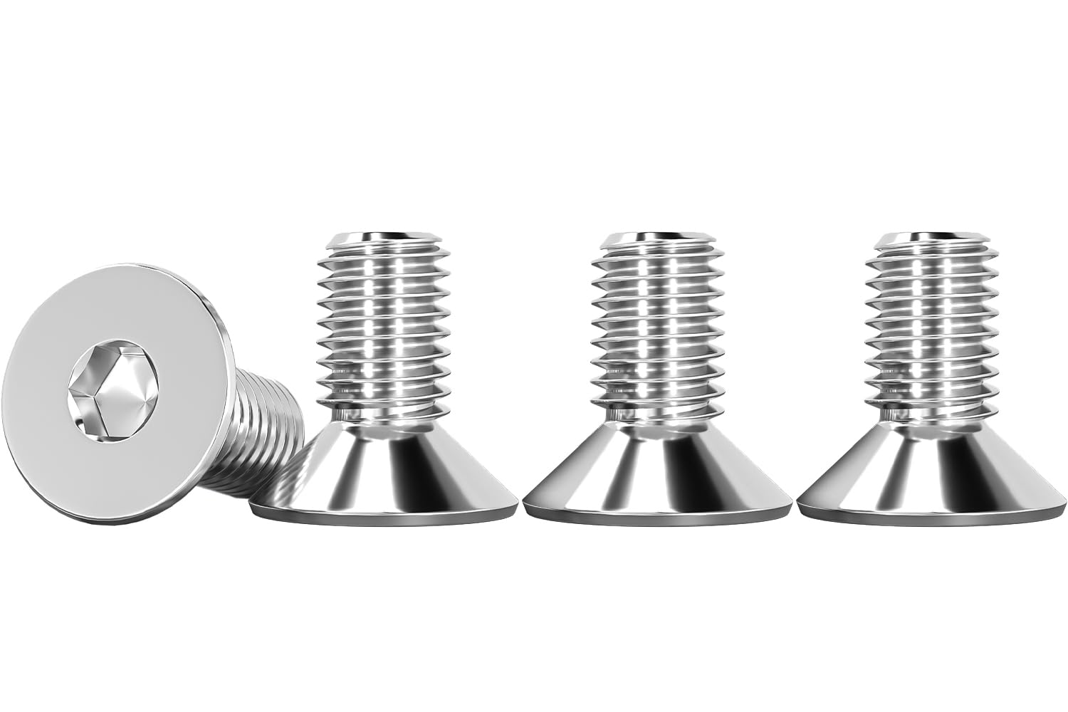 Drenky M6 X 10mm Screws, M6 Socket Screws 25 Pcs Hex Screws DIN 7991 / ISO 10642 Rustproof Machine Screws 304 Stainless Steel Hex Socket Countersunk Bolts, Fully Thread — image 1