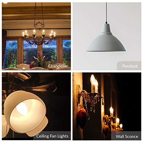 Simba Lighting Candelabra Torpedo Clear B10 CTC 60W E12 Base (12 Pack) Decorative Incandescent Light Bulbs 120V for Chandeliers, Ceiling Fan Lights, Pendants, Wall Sconces, Dimmable, Warm White 2700K
