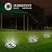 Solar Powered Ground Lights, 8LED Solar Path Lights Outdoor Waterproof Garden Landscape Spike Lighting for Yard Driveway Lawn Pathway Walkway Disk Lights- White/Warm White (Warm White 4 PACK)