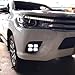 Allinoneparts LED DRL Daytime Running Lights, Driving Fog Lamps Kit Foglight Cover with Yellow Turn Signal Lights for Toyota Hilux Revo 2015-2017 4-Eyes Replacement