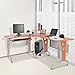 HOMCOM L-Shaped Corner Computer Office Desk Workstation with Elevated Shelf, Rolling Keyboard Tray, & Convenient CPU Stand, Wood Color