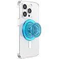 PopSockets Phone Grip Compatible with MagSafe, Adapter Ring for MagSafe Included, Phone Holder, Wireless Charging Compatible - Electric Blue Translucent