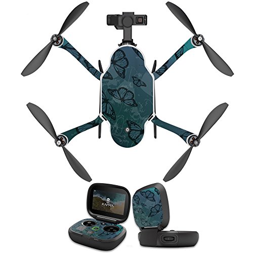 MightySkins Protective Vinyl Skin Decal for GoPro Karma Drone Headphones wrap Cover Sticker Skins Dark Butterfly