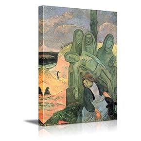"Green Christ by Paul Gauguin - French Post-Impressionist - Canvas Art Home Art - 12x18 inches