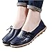 vaganana Women's Leather Loafers Wild Driving Casual Flats Shoes