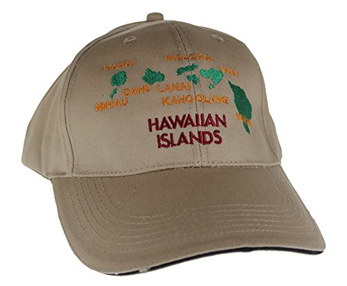 Hawaiian Islands Cap Hats, Khaki