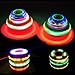 Emorefun Joe LED Light-up Flashing UFO Spinning Tops with Gyroscope Music Wood-Like Peg-top Hand Spinner Plastic Gyro Novelty Toys Party Favors Gift for Kids