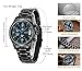 SONGDU Mens Quartz Multifunction Big Face Casual Date Watch Cool Blue Hand Stainless Steel Band