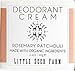 Little Seed Farm All Natural Deodorant Cream - Rosemary Patchouli - Aluminum Free Deodorant for Women or Men, Net Wt. 2.4oz | 68g
