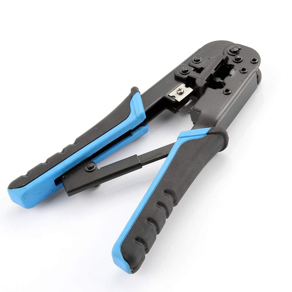 ZCTL Ethernet Crimping Tool RJ45 and RJ12, RJ11 Crimper, Cutter, Stripper & Bonus Infographics - How To Crimp, Cut and Strip Networking Cat5, Cat6 Cables