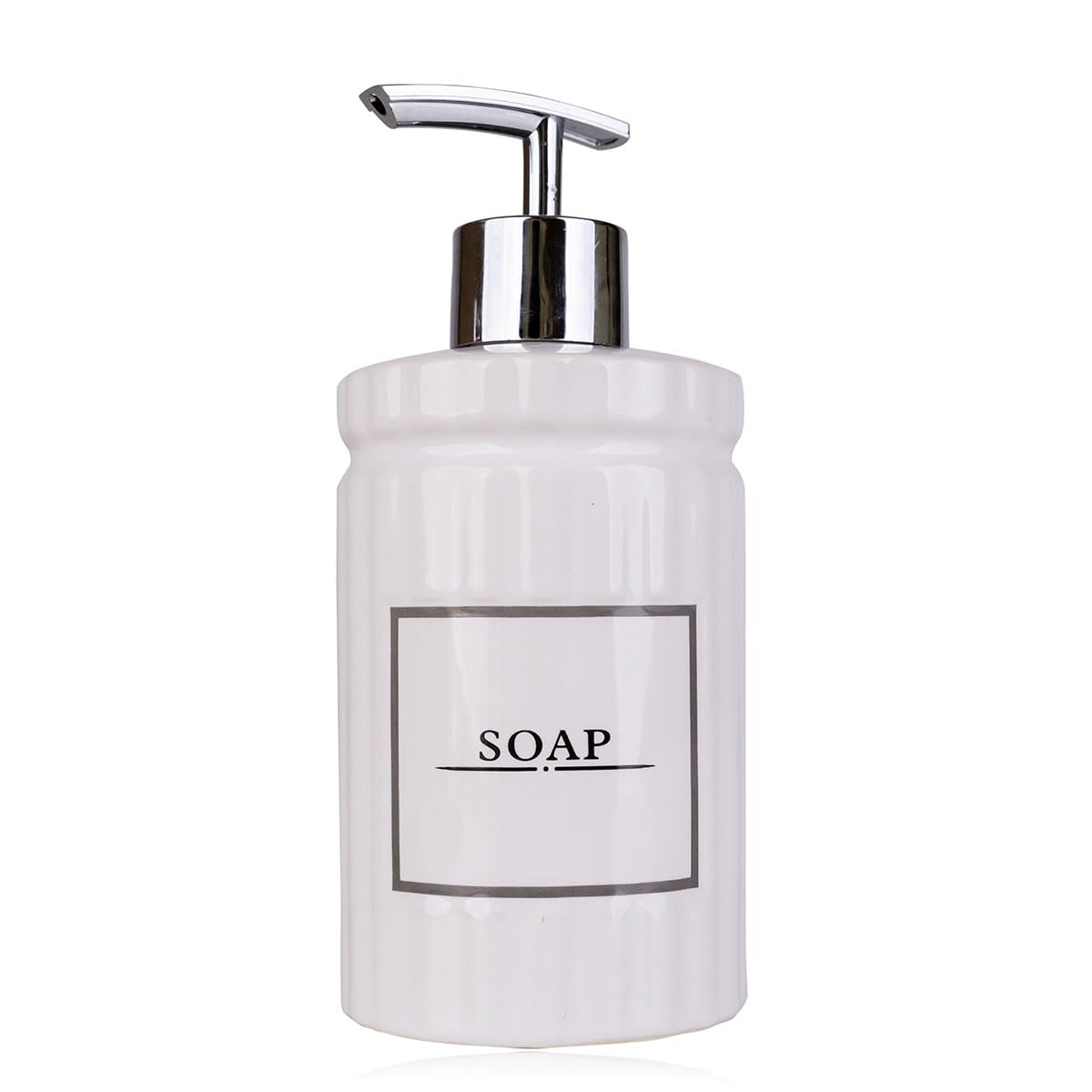 Accentra Vintage White Ceramic Soap Dispenser Soap Dispenser Liquid Soap Dispenser Bathroom Accessories for Sink, Bathtub or Shower