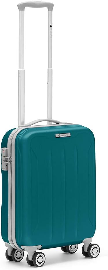 R Roncato Trolley Cabina Bagaglio a Mano Ultraleggero Serie Flight, Ideale per Voli Low Cost 55cm, in ABS 100%, Colore Azzurro