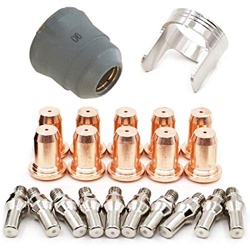 Micvtve 22 Pieces -60 PT-60-40 PT40 Plasma Cutting Torch Electrode Protective Cover Holder