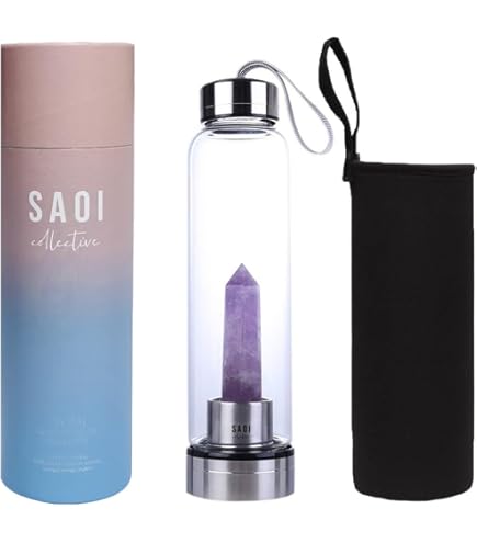 Amazon.com: ChezMax Crystal Glass Water Bottle, Glass Water