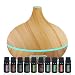 Pure Daily Care Ultimate Aromatherapy Gift Set - Ultrasonic Diffuser & Top 10 Essential Oils - 350ml Diffuser with 4 Timer & 7 Ambient Light Settings - Therapeutic Grade Essential Oils - Lavender