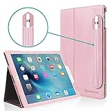 iPad Pro 10.5 Case, CaseCrown Bold Standby Pro Case (Rose Quartz Pink) w/ Detachable Apple Pencil Holder