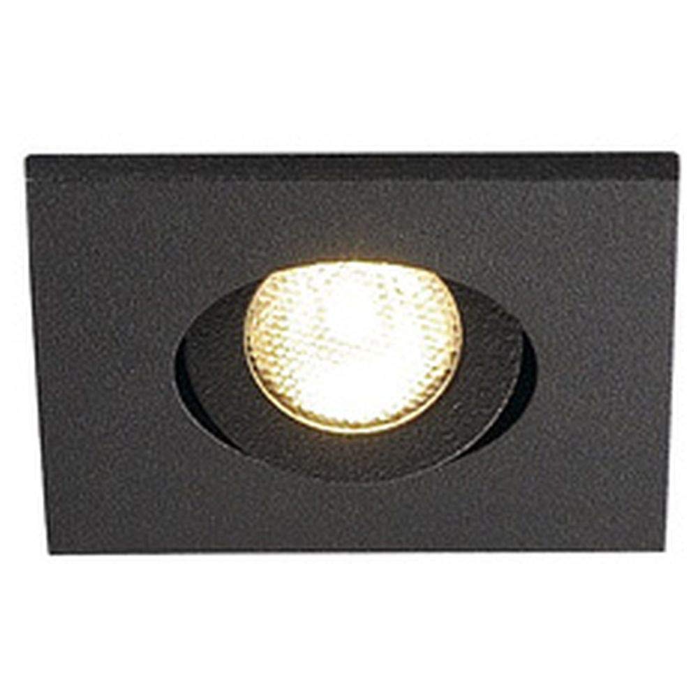 SLV, Tria Mini DL Ceiling recessed Spotlight, Square, 2.2 W, Power LED, 3000 K, 30 Degrees, Clip Springs, Black, 114410