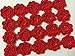 PEPPERLONELY Brand 20PC Red Eight Petals 2 Inch Crocheted Flower Appliques Embellishments