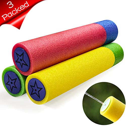 ToyerBee Water Guns(3 Packed), Large Diameter Foam Water Toys for Kids, Water Blaster Shoots up to 35ft, Squirt Guns for Kids&Toddler&Adult, Best Summer Toys in Swimming Pool, Beach