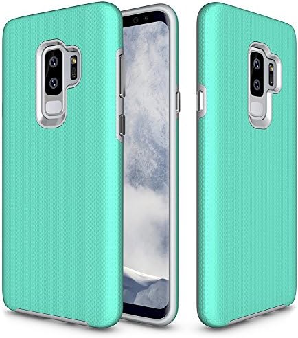 Samsung Galaxy J7 2018 Case, Galaxy J7 Refine Case, Galaxy J7V / J7 V 2018 Case, Galaxy J7 Star Case, GSDCB Phone Case with Kickstand Hard PC and Soft TPU Dual Layer for Women Men Girl Boy (Mint)