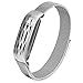 V-Moro Compatible Bracelet for Fitbit Flex Bands, Stainless Steel Accessory Mesh Loop Bracelet Milanese Replacement Strap for Fitbit Flex 1st Generation, Cool Birthday (Silver)