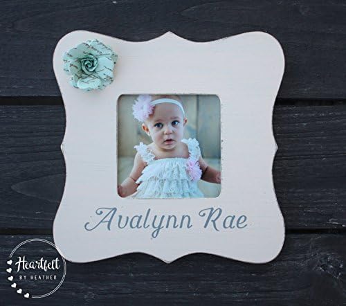 Personalized Baby Picture Frame - Custom Photo Gift for Baby Girl or Boy - Available in 30 Colors
