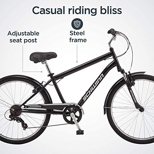 Schwinn Suburban Adult Classic Comfort Bike, Mens and Womens, 26
