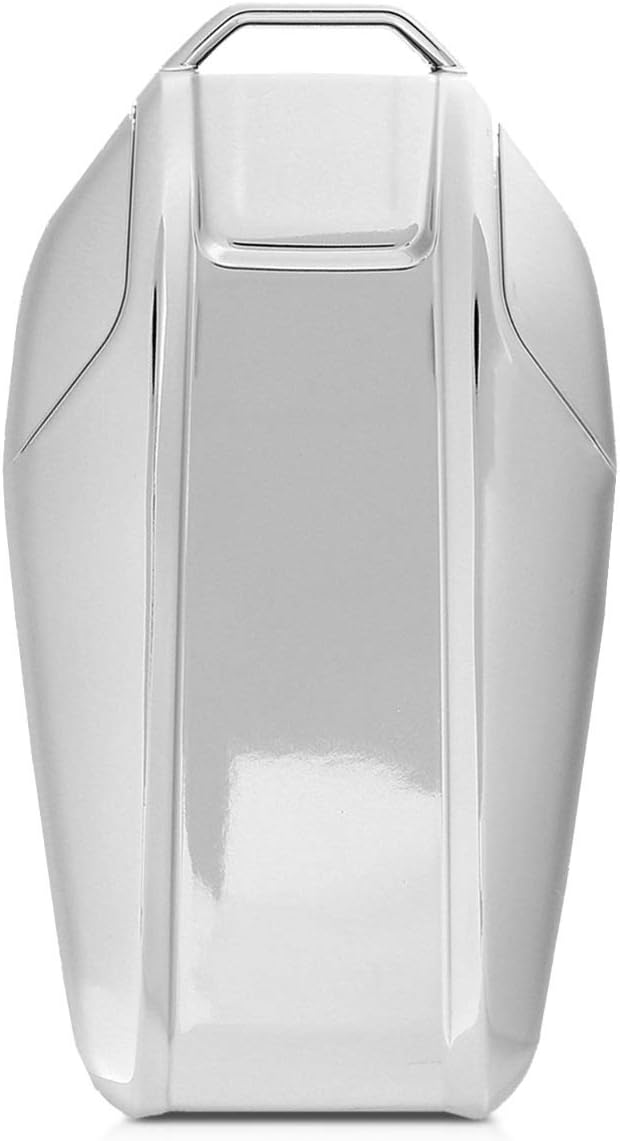 kwmobile Car Key Cover - BMW Compatible Display Key Fob - Soft TPU - Silver High Gloss - Image 5