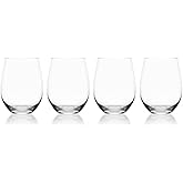 Mikasa Lana Stemless Wine Glasses, Set of 4, 18 Ounce, Clear
