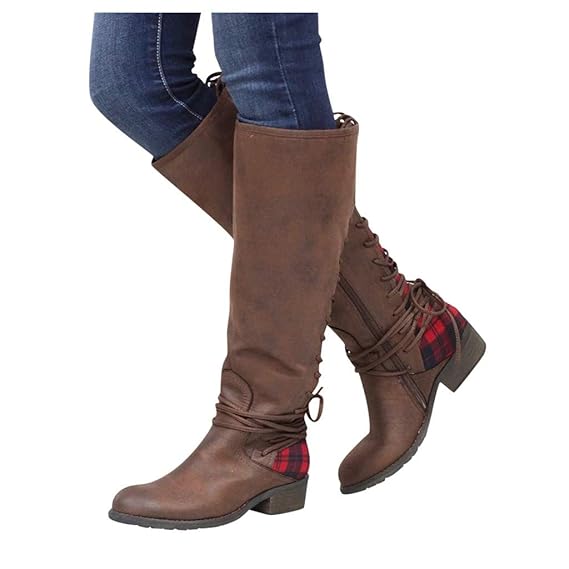 riding boots with red zipper in back