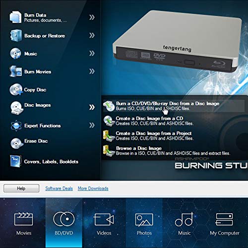 External Blu-ray DVD/BD/CD Drive Portable Blu Ray Burner USB 3.0 External 3D Blu-ray Player BD-ROM CD/DVD-ROM Writer/Rewriter CD/DVD-RW Reader for Windows, Mac OS Laptop, Computer (Silver)