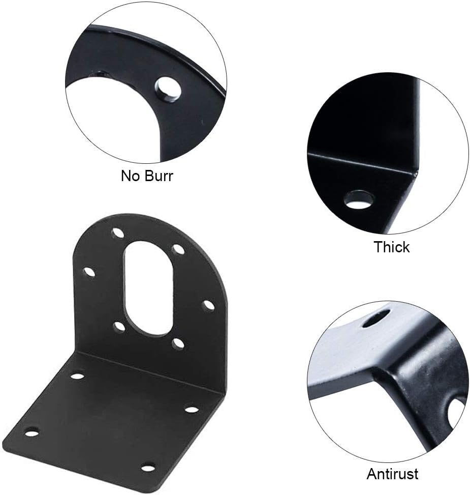 ManLee 4 Sets DC Gear Motors Mounting Bracket Fixed Mounting Holder with Matching Screws 37mm Iron Anti-Rust Gearbox for Electronic Locks Smart Cars Robots Cameras - - 
