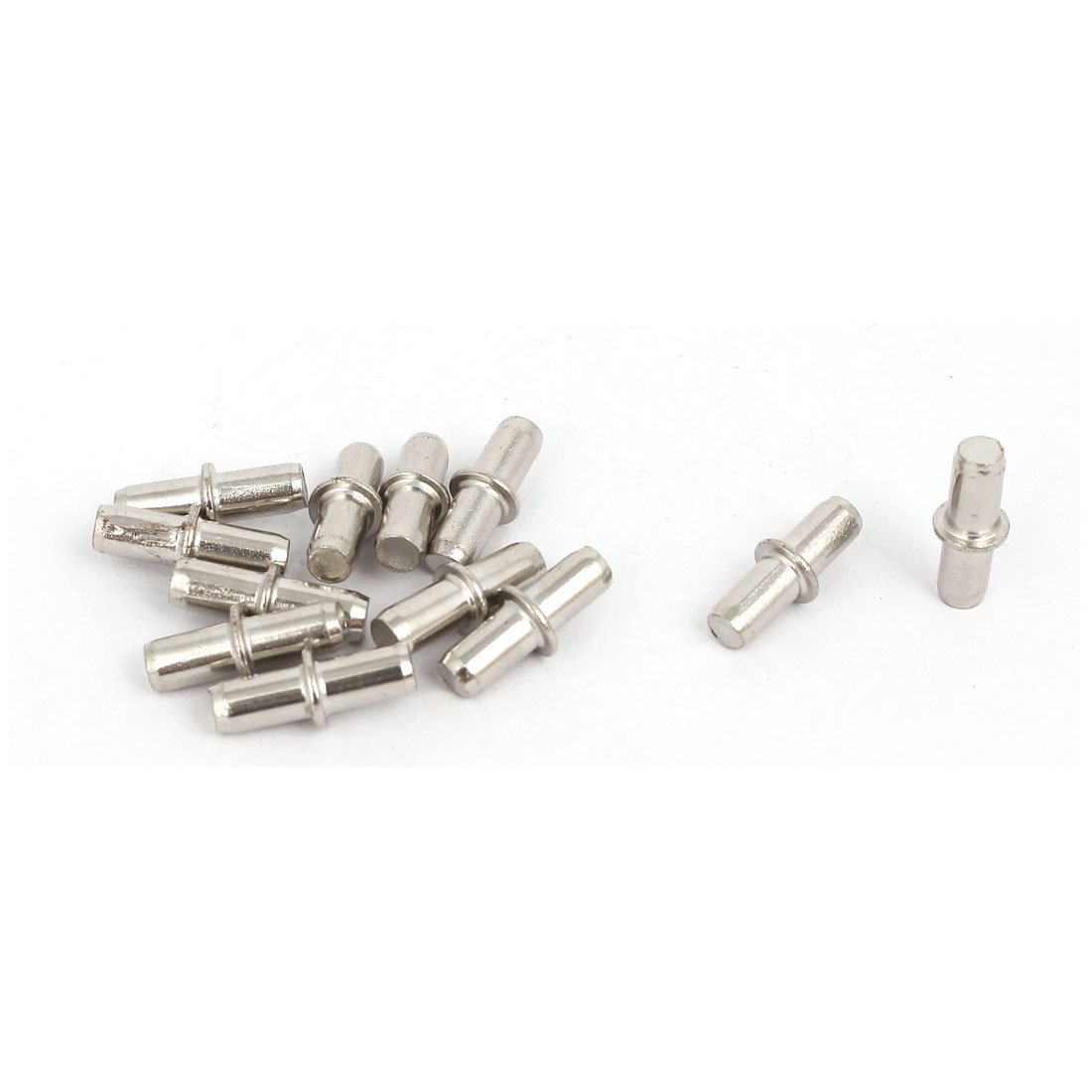 sourcingmap Cabinet Wardrobe 5mmx19mm Shelf Support Pins Studs Pegs Silver Tone 12pcs