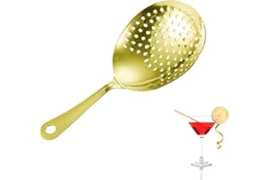 Sipoyen Gold Julep Strainer Cocktail Strainer for Home Bar and Professional Bartenders