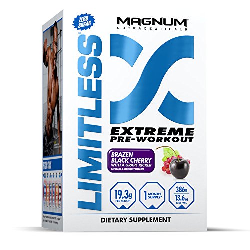 Magnum Nutraceuticals Limitless - 20 Servings - Black Cherry - Extreme Pre-Workout - Intensity & Energy - Recovery & Strength