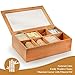 Bambüsi 8-Compartment Tea Storage Box | Crafted of 100% Natural Bamboo (Hinged Lid)