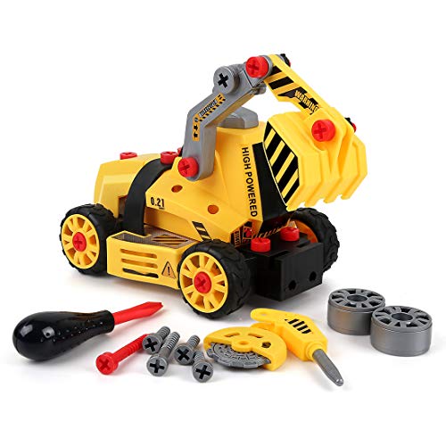 7-in-1 DIY Take Apart Truck Car Toys for 3 4 5 6 7 Year Old Boys Girls, Construction Engineering STEM Learning Toys Building Play Set for Kids Children