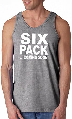 Six Pack Coming Soon - Funny Tank Top - Gray - XL
