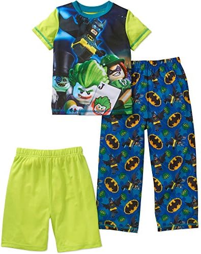 Boy's Size 10/12 Lego Batman, Joker, Penguin and Riddler 3-Pc. Pajama Set