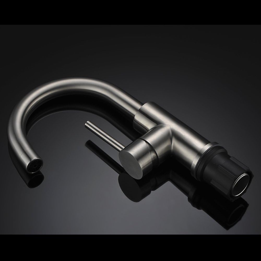 Bar Sink Faucet Crea Stainless Steel Farmhouse Bathroom Lavatory Sink Faucet Mixer, Small Kitchen Faucet Tap Brushed Nickel - - 
