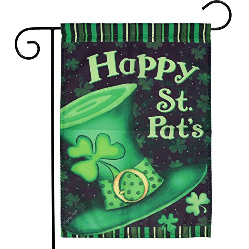 Getfitsoo Home Garden Shamrock Flag 12 x 18 Inch Decorative St Patrick Day Sleeve Hat Clover House Flag(Happy St Pat's) - Thumbnail 5